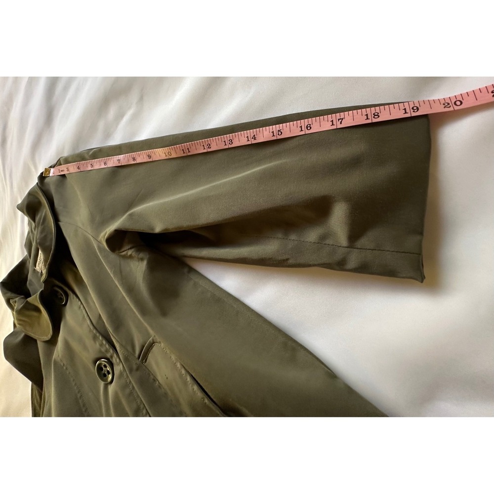 Vertigo Paris Women Cropped Jacket Olive‎ Green Button Front Peter Pan Collar M - Picture 9 of 13